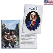 Elegant Illustrated 20 Mysteries of the Rosary Wallet Booklet - Perfect Gift picture