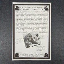 1984 Education of Koko by Francine Patterson Eugene Linden Book Vintage Print Ad picture