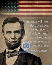 PRESIDENT ABRAHAM LINCOLN INSPERATIONAL QUOTE 8X10 PHOTOGRAPH picture