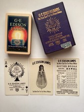 Antique G-E EDISON MAZDA LAMPS Advertising Playing Card Deck, c.1916 picture