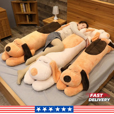 Giant Soft Dog Plush Pillow Long Stuffed Animal Sleep Companion Gift picture