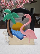 FLAMINGO WITH PALM TREE 1988 DECORATIVE LIGHT WORKS. 15 Small Chip picture