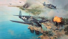 Hellcat Fury by Robert Taylor aviation art signed by 9 WW2 Pacific Aces picture