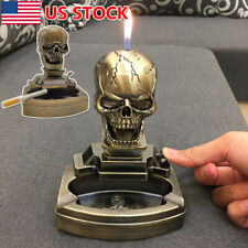 Skull Shape Cigarette cigar Ashtray Ash Tray with Refillable lighter Novelty  picture