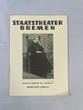 Vintage Staatstheatre Bremen 1936/37 Season Herbert Sebald as 