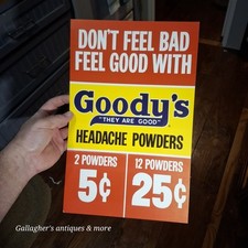 9x14 Vintage Goody’s Powders Advertisement Poster Card stock Store display Sign  picture