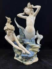 1978 LIADRO MERMAIDS PLAYING, PORCELAIN 16 1/2 