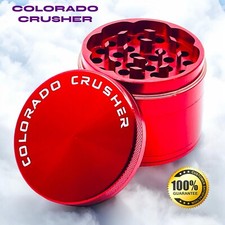 Colorado Crusher Herb Tobacco Grinder  4-Piece Aluminum 2.5 inch 56MM Top Red picture