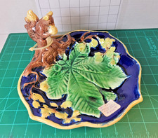English Majolica Chestnut Serving Dish picture