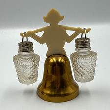VTG D'Art Craftsman Corp. Dutch Milkmaid Dinner Bell Salt & Pepper Shaker Set picture
