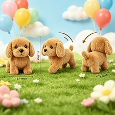 Soft And Cute Simulation Golden Retriever Electric Plush Toy Walking Interactive picture