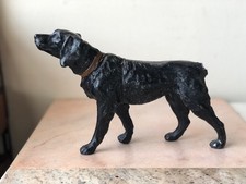 Antique Cast Iron Black Retriever Pointer Dog Figurine Doorstop (tail detached) picture