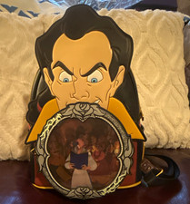 Loungefly Disney Beauty and the Beast Gaston Mini Backpack Black Brown picture