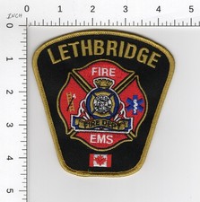 LETHBRIDGE FIRE DEPARTMENT 🔥 ALBERTA CANADA EMS FIREFIGHTING RESCUE PATCH picture