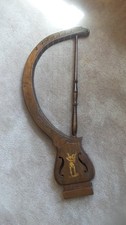 Rare Vintage Wood Harp w/Music box, working. Great vintage design and graphics.  picture