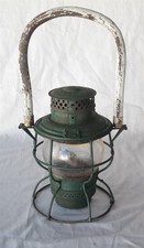Vtg Adlake KERO Railroad lamp W/ Curved Wood Handle picture