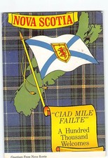 Postcard Map & Flag of Nova Scotia Canada picture
