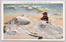 Mount Hood Oregon OR Summit Rangers Cabin Fire Lookout Snow Postcard c1910s picture