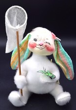 ANNALEE MOBILITEE SHERLOCK HARE TAG? CATCHING BUTTERFLIES FACE? WINKING W/NET picture