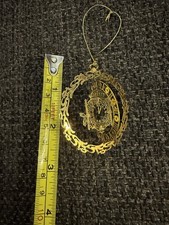 Vintage Marshall Field's Great Clock 24K Gold-Plated Spinner Ornament No Box picture
