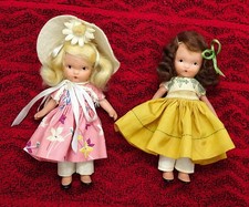 1 Blonde 1 Brunette Vintage 2 Nancy Ann Dolls Mistress Mary, Quite Contrary #119 picture