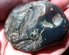 Beautiful Deep BLUE Burmese Amber Fossil Stone Dinosaur Age LARGE 41.6 gram picture