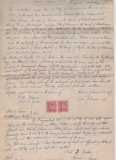 Quit Claim Deed Territory of Oklahoma 1902 hand-written copy w/revenue stamps picture