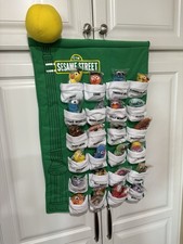 1999 Kelloggs Sesame Street Mini Beans Complete Set 24 with Green Display Hanger picture