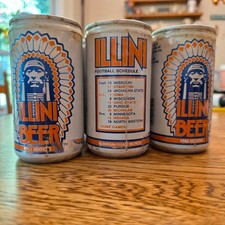 Vintage 1983 Illini Beer 6 Pack Empty Cans University of Illinois Football Logo picture