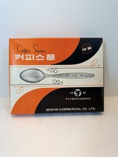 Korean Seshin 8 Piece Vintage Coffee Spoon Set Stainless Steel NEW in Box picture