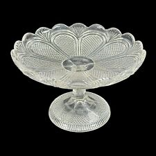 Antique 19th Century Elegant George Davidson Diamond Point Glass Compote Bowl picture