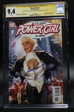 Powergirl (2009) #1 Signed x3 Adam Hughes Cover Variant CGC SS 9.4 White Pages picture