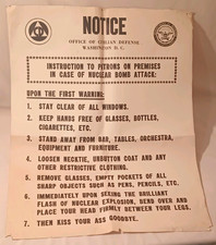 Large Vintage Washington D.C. Nuclear Bomb Satire Poster Good Cond. picture