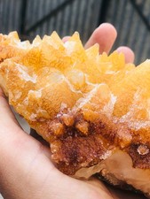 1.2kg Natural GemStone Orange Dog Tooth With Calcite Crystal Mineral Specimen picture