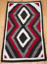Antique Navajo Dazzler Eyes Indian Handwoven Native American Wool Rug 3'6