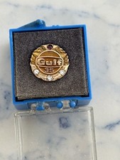Vintage Original 10K Gold Diamond Ruby Gulf 35 Year Service Pin and gold chain picture