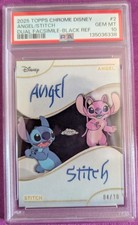 PSA 10 Disney Topps Chrome Stitch Angel BLACK AUTO #4 /10 POP 2 picture