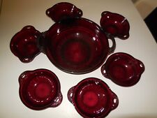 Royal Ruby Anchor Hocking 7 Pc. Dessert Set picture