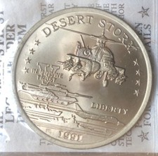 1991 Desert Storm 5 Dollar Coin, Apache Hutt River Province, New Queensland Mint picture