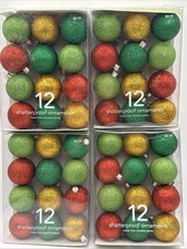 48 Martha Stewart Woodland Glittered 1.5” Ball Ornaments Shatterproof 2007 Kmart picture