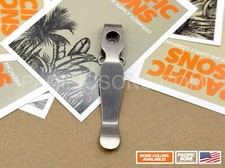 Titanium Deep Carry Pocket Clip For Spyderco Shaman - Stone Washed picture