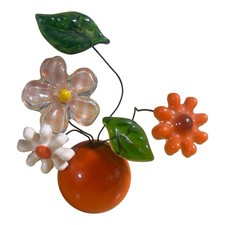 Vintage Gamut Designs Lucite Resin Wire Flower Sculpture picture