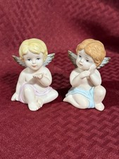 HOMCO Heavenly Cherubs #1430 Set of 2 Angel Figurines Vintage picture
