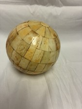 Vintage/Antique inlaid Bone Bovine Carpet Ball 4.75