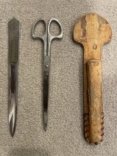 Vintage Antique 30’s Scissors Letter Opener Giv A Gift Solingen Germany Desk Set picture