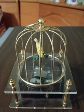 Vintage Sankyo clear lucite bird-in-a-cage music box Works(Cheapest On eBay) picture