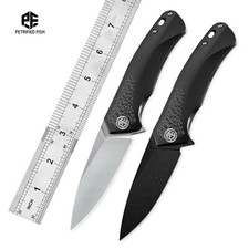 Petrified Fish PF838CS D2 Steel Blade Folding Knife G10+Carbon Fiber Handle   picture