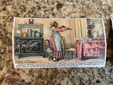 c1890's Victorian Trade Card, Rising Sun Stove Polish, Kitchen Scene picture