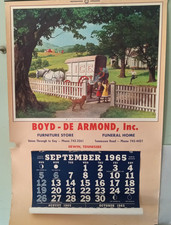 Vintage 1965 Jumbo Wall Calendar Boyd De Armond Erwin TN Westinghouse Ice Wagon picture