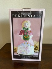 Pfaltzgraff Perennials Tea Rose Holiday Caroler Luminary Candle Holder w/box picture
